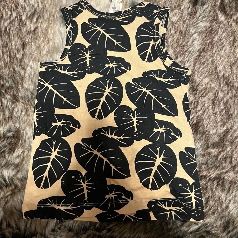 Kate Quinn Black Taro Leaf Skinny Tank